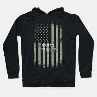 Never Forget Distressed USA Flag Hoodie